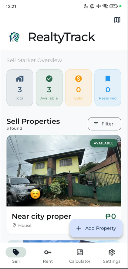 RealtyTrack Offline app screenshot